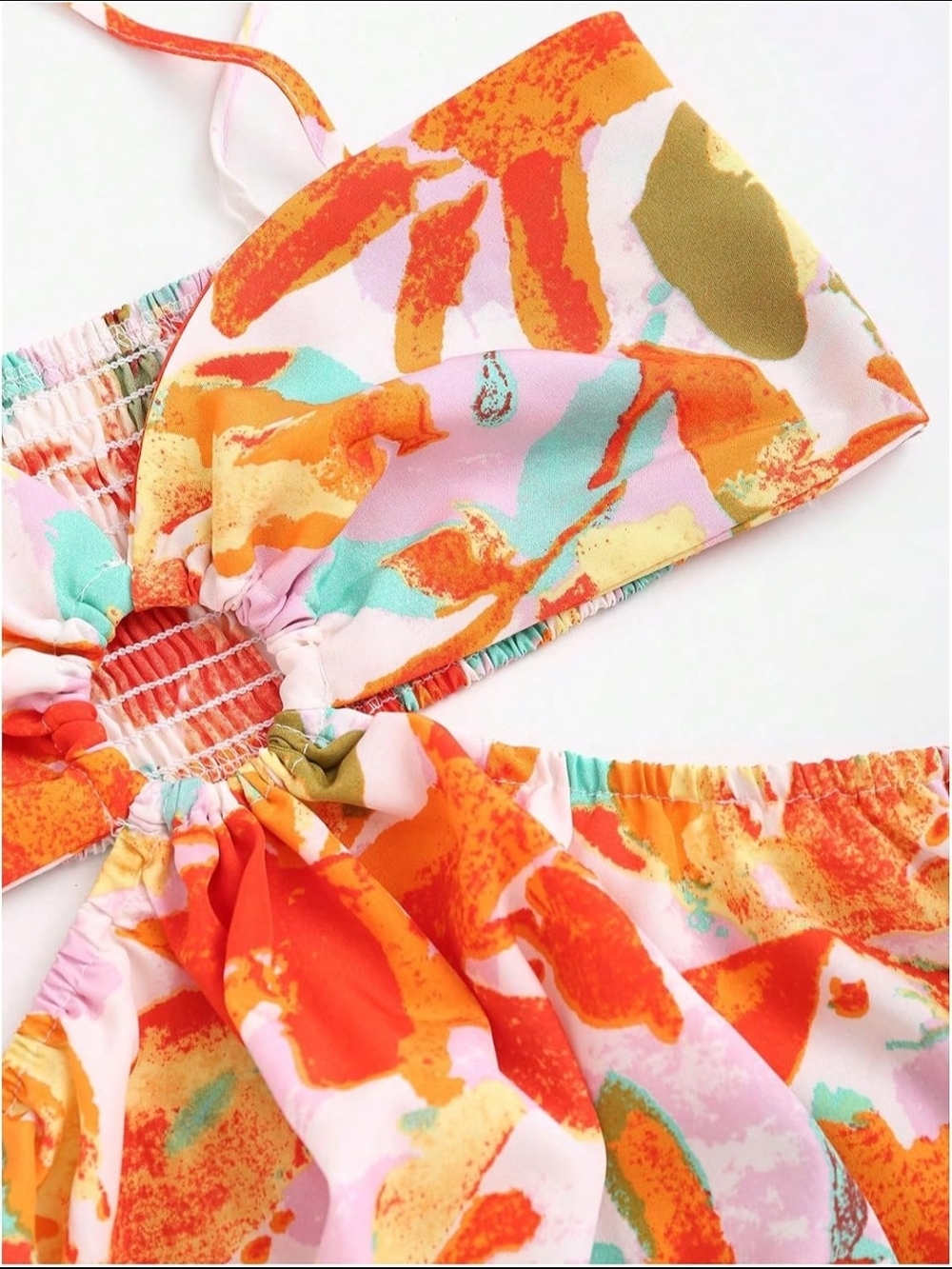 Cider Floral Tie-Shoulder Maxi Dress in Red, Pink & Aqua - Picture 2 of 4